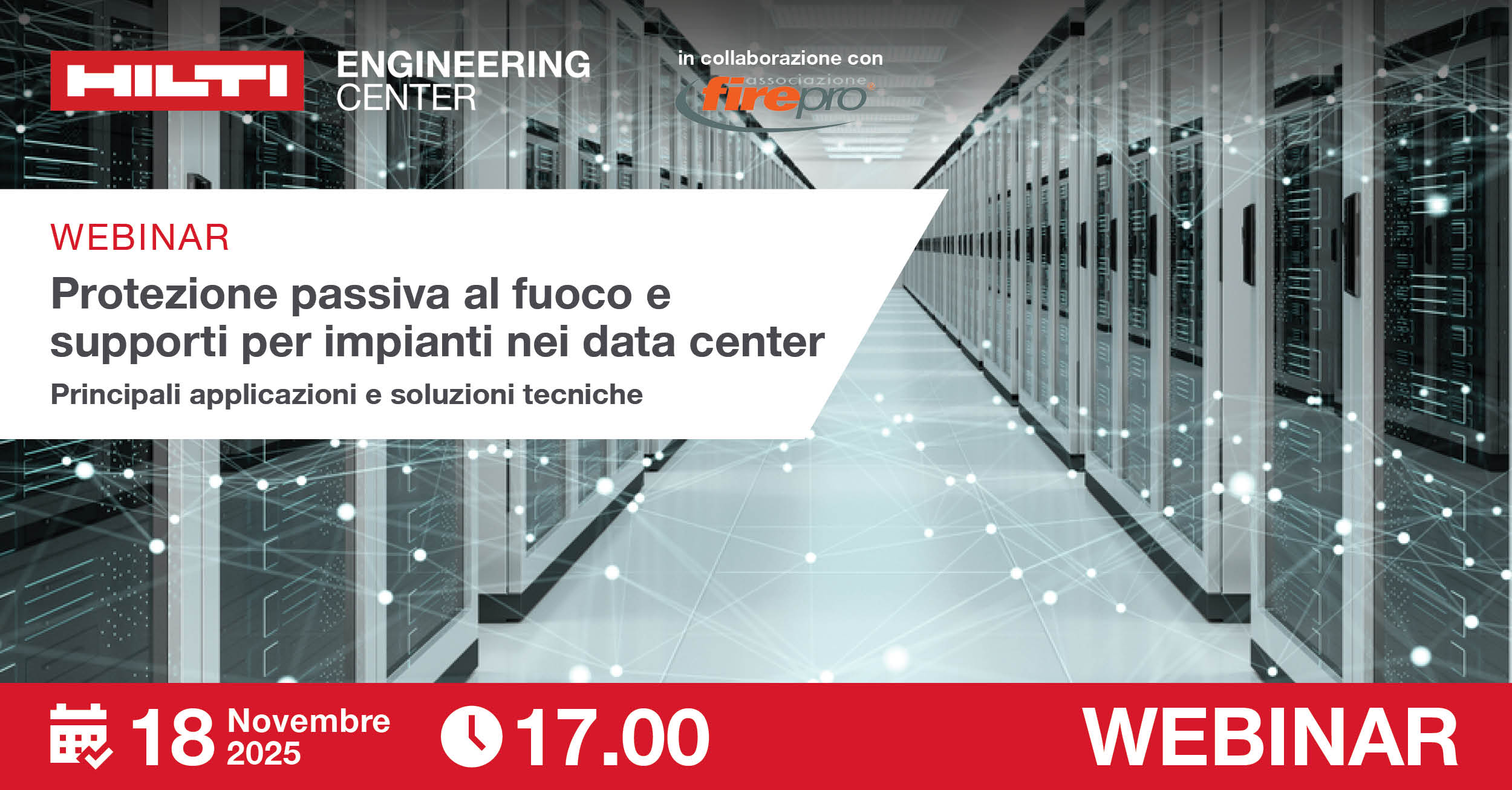Protezione passiva al fuoco e supporti per impianti nei data center